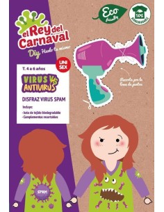 Camisa Vírus Verde Spam 3/5 Anos - de alta qualidade, ideal para carnaval, festas temáticas e eventos especiais